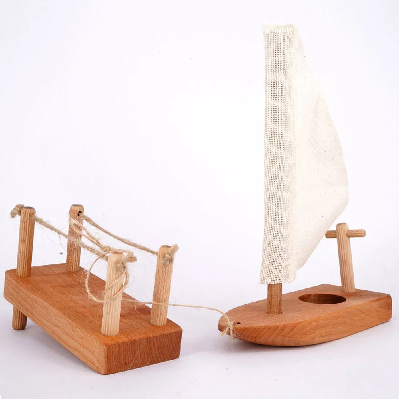 Wooden teething toys for teething babies​ Magic Wood Boat and Dock