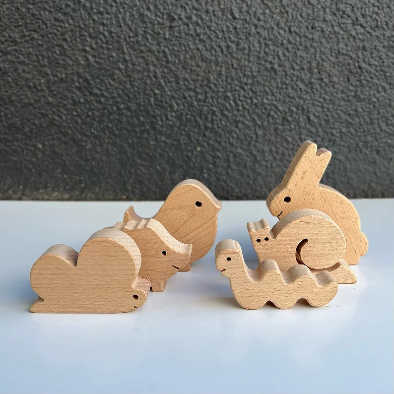 Wooden pull - along toys for active toddlers​ Papoose Garden Story