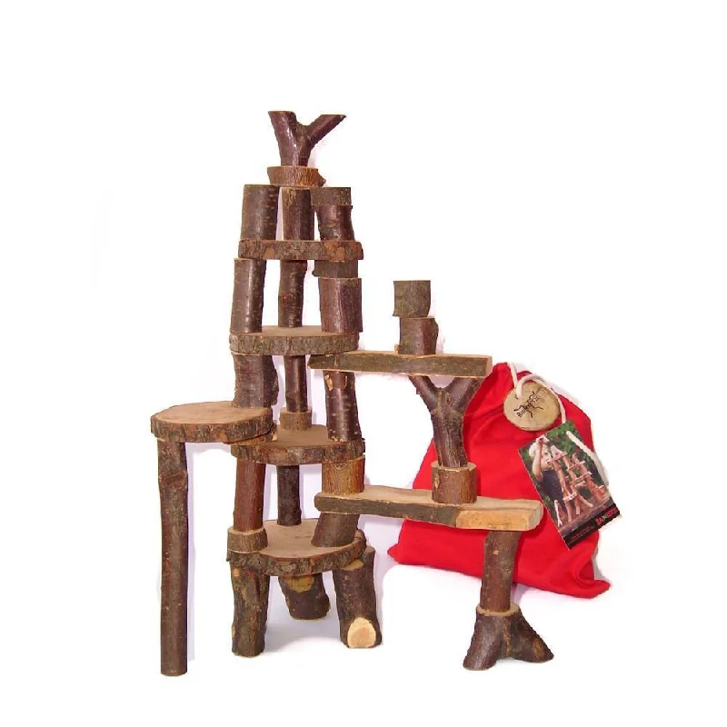 Wooden drums for rhythmic play​ tree blocks large building set